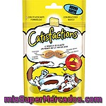 Catisfactions Snacks Para Gatos Con Relleno Suave De Delicioso Queso Bolsa 60 G