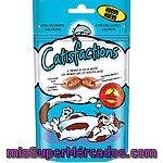 Catisfactions Snacks Para Gatos Con Relleno Suave De Delicioso Salmón Bolsa 60 G