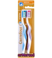 Cepillo Dental Medio Con Cerdas Cruzadas Carrefour 2 Ud.