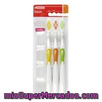 Cepillo Dental Medio Eroski Basic, Pack 3 Unid.