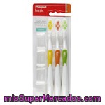 Cepillo Dental Suave Eroski Basic, Pack 3 Unid.