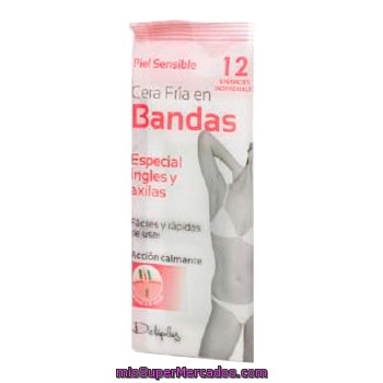 Cera Depilar Fria Bandas Ingles Y Axilas, Deliplus, Paquete 6 U