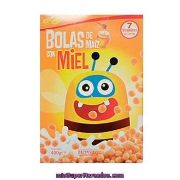 Cereal Bolas Maiz Miel *vuelta Al Cole*, Hacendado, Bolsa 400 G