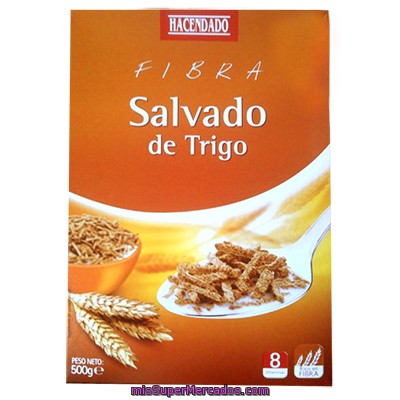 Cereal Palitos Salvado Trigo I Fibra, Hacendado, Caja 500 G