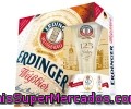 Cerveza Alemana De Trigo Erdinger 5 Unidades De 50 Centilitros + Vaso 125 Aniversario