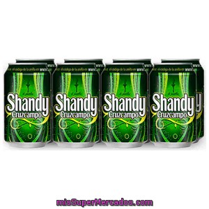 Cerveza Con Limon Shandy ***tamaño Ahorro***, Cruzcampo, Lata Pack  8 X 330 Cc - 2640 Cc