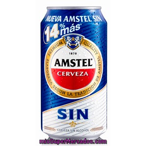 Cerveza Sin Alcohol Amstel, Lata 33 Cl