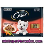 Cesar Delicias Selección En Salsa De Carnes Y Verduras Para Perro Pack 4 Bolsa 100 G