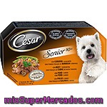 Cesar Senior 10+ Alimento Para Perro Adulto De + 10 Años Surtido De Carnes Pack 4 Tarrina 150 G