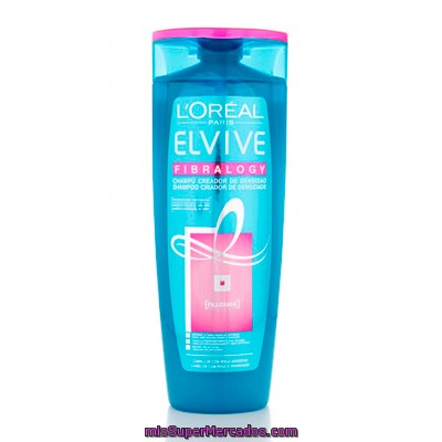 Champu Cabello Con Poca Densidad Fibralogy, Elvive, Botella 300 Cc