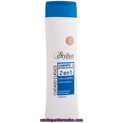 Champu Cabello Cuidado Clasico 2 En 1 Stylius (tapon Azul), Deliplus, Botella 400 Cc