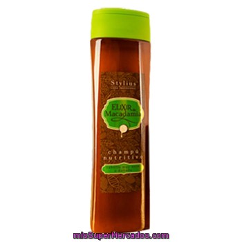 Champu Cabello Muy Seco O Dañado Elixir De Macadamia Stylius, Deliplus, Botella 400 Cc