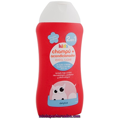 Champu Cabello Niños 2 En 1 Kids, Deliplus, Botella 300 Cc