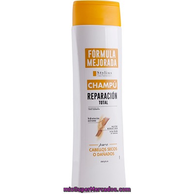 Champu Cabello Reparacion Total Con Keratina Hidroviton Plus Y Arginina Stylius, Deliplus, Botella 400 Cc