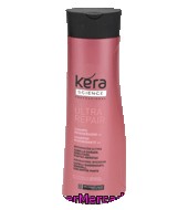 Champú Regenerador Cabello Dañado, Debilitado, Puntas Abiertas - Kera Science Les Cosmetiques 400 Ml.