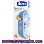 Chicco Biberón Benessere Azul De 150 Ml Con Tetina De Caucho De Flujo Regular Caja 1 Unidad