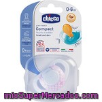 Chicco Chupete Physio Compact De 0-6m Rosa Con Tetina De Caucho Caja 1 Unidad