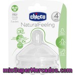 Chicco Tetina Natural Feeling 4m+ Flujo Regulable Blister 2 Unidades