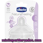 Chicco Tetina Natural Feeling 6m+ Flujo Papilla Blister 2 Unidades