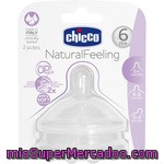 Chicco Tetina Natural Feeling 6m+ Flujo Rápido Blister 2 Unidades
