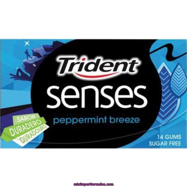 Chicle De Menta Trident Senses, Paquete 27 G