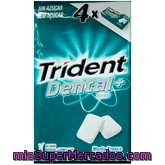 Chicle Dental Menta Fresca Grageas Sin Azucar, Trident, Pack 4 Paquetes - 58 G