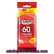 Chicle Fresa 60 Minutos De Frescor Trident Pack 3x20 G.