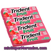 Chicle Fresa Laminas Sin Azucar, Trident, Pack 4 Paquetes - 54 G