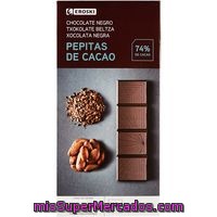 Chocolate 74% Cacao-pepitas Eroski, Tableta 100 G