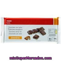 Chocolate Con Leche-almendras Eroski Basic, Tableta 150 G