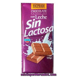 Chocolate Con Leche Bajo En Lactosa, Hacendado, Tableta 125 G