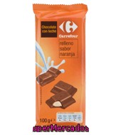 Chocolate Con Leche Relleno Sabor Naranja Carrefour 100 G.