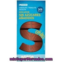 Chocolate Con Leche Sin Azúcar Eroski, Tableta 125 G