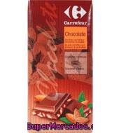 Chocolate Extrafino Con Leche Y Almendras Enteras Carrefour 200 G.