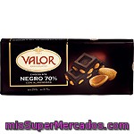 Chocolate Negro 70% Cacao Con Almendras Valor, Tableta 250 G
