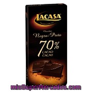 Chocolate Negro 70% De Cacao Lacasa 100 G.