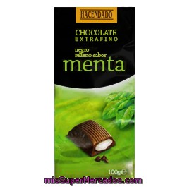 Chocolate Negro Relleno De Menta, Hacendado, Tableta 100 G