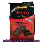 Chocolatina Mini Tabletas 72 %, Hacendado, Paquete 200 G