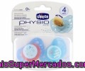 Chupete Physio Air De Caucho Y Color Azul +4 Chicco 2 Unidades