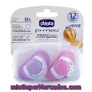 Chupete Physio Caucho Rosa + 12 Meses Chicco 1 Ud.