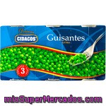 Cidacos Guisantes Al Natural Primera Pack 3 Latas 95 G Neto Escurrido