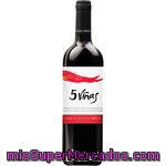 Cinco Viñas Vino Tinto De Extremadura Botella 75 Cl