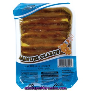 Claros Anchoas En Aceite De Oliva Envase 50 G