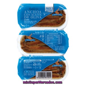 Claros Filetes De Anchoa En Aceite Oliva Pack 3 Latas 75 Gr