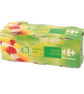 Cocktail De Frutas En Almíbar Carrefour Pack 3x125 G.