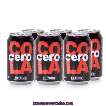 Cola Cero, Hacendado, Lata Pack 6 X 330 Cc - 1980 Cc