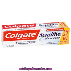 Colgate Pasta Dentifrica Sensitive Blanqueador Tubo 75 +25ml