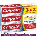 Colgate Total Pasta Dentífrica Blanqueador Avanzado Pack 3 Tubo 75 Ml