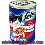 Comida Gato Adultos Bocaditos Gelatina  Buey Higado, Felix, Bote 400 G