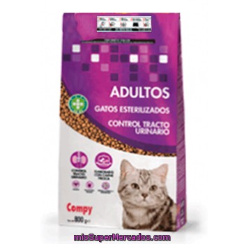 Comida Gato Croqueta Control Urinario (gatos Esterilizados), Compy, Paquete 800 G
